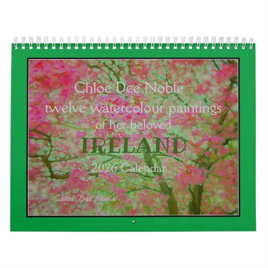 Chloe Dee Noble peint IRLANDE avec Calendrier 2026 (Protection)