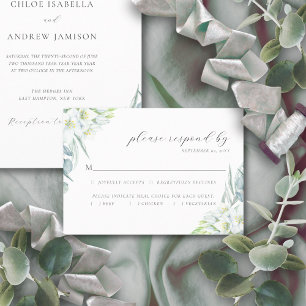 Chloe Elegant Boho Greenery Meal Choice Wedding RSVP Kaartje