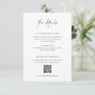 Chloe Evergreen Elegant Wedding Informatiekaartje