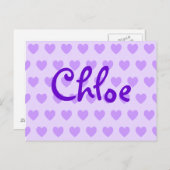 Chloe in Paars Briefkaart (Voorkant / Achterkant)