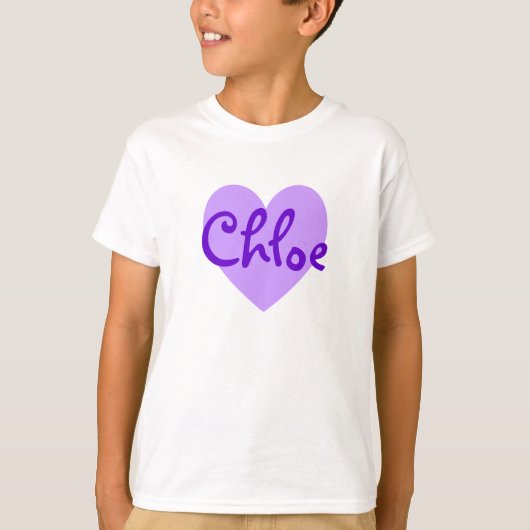 Chloe in Paars T-shirt (Voorkant)