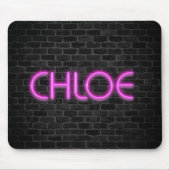 CHLOE in roze neonlichten Muismat (Voorkant)