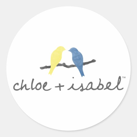 Chloe + Isabel ronde Logo Sticker (Voorkant)