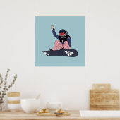Chloe Kim Snowboarder Poster (Keuken)