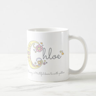 Chloe lettre C nom signifiant mug monogramme