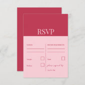 CHLOE Modern Bold Pink Détails Carte de réponse (Devant / Derrière)