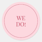 CHLOE Modern Bold Pink Wedding Envelope Sticker (Voorkant)