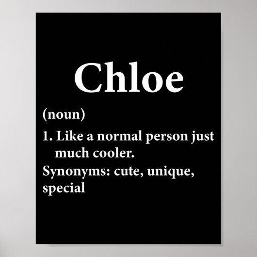 Chloe naam definitie grappig D  Poster (Voorkant)