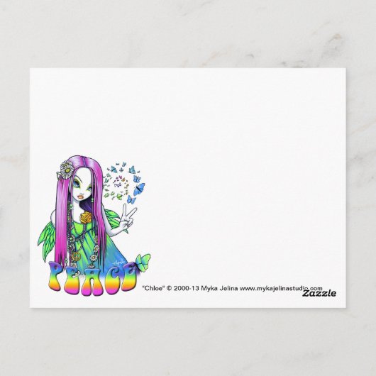 Chloe Peace Hippie Rainbow Fairy Carte postale (Dos)