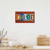 CHLOE Plaque de licence Lettres Nom Affiche (Cuisine)