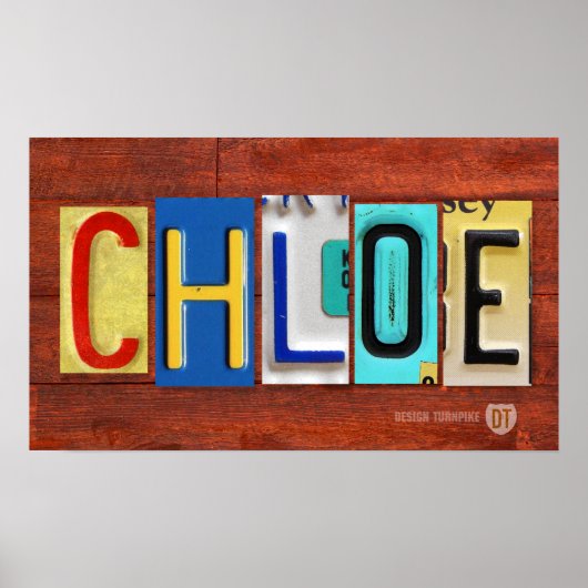 CHLOE Plaque de licence Lettres Nom Affiche (Devant)