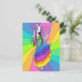"Chloe" Rainbow Peace Hippie Fairy Briefkaart (Staand voorkant)