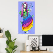"Chloe" Rainbow Peace Hippie Fairy Poster (Thuiskantoor)