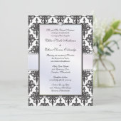 Chloe Silk Damask Wedding Invitation Kaart (Staand voorkant)