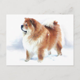 CHLOE STANDS IN THE SNOW heARTdog carte postale