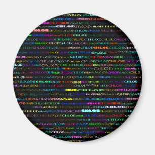 Chloe Text Design I Round Magnet Magneet