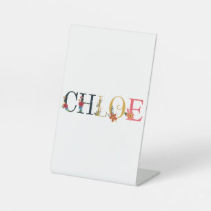 CHLOÉ Voornaam Elegant geborduurd Reclamebord Met Voetstuk