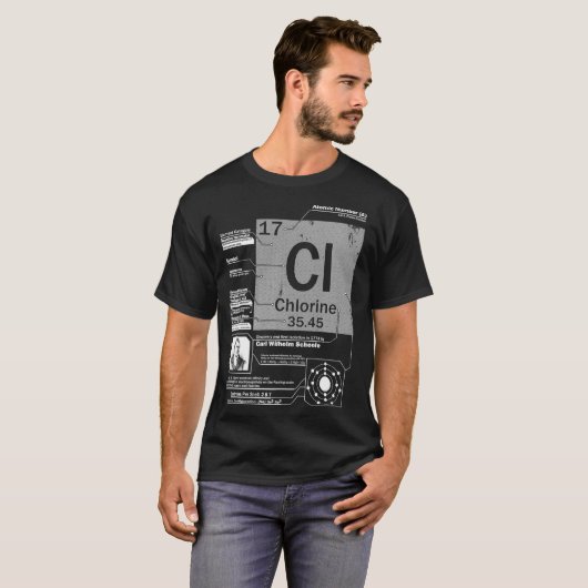 Chloor CL element atoomnummer 17 Wetenschap T-shirt (Voorkant volledig)