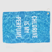 Chloor is mijn geurstofzwembad Typografisch Golfhanddoek (Horizontaal)