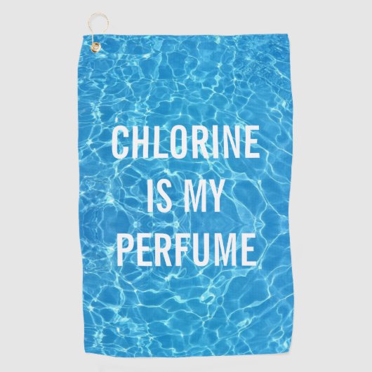 Chloor is mijn geurstofzwembad Typografisch Golfhanddoek (Voorkant)