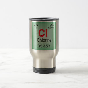 Chlorine Individueel element van de periodieke tab Reisbeker
