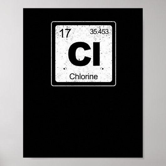 Chlorine tableau périodique symbole chimie drôle s (Devant)