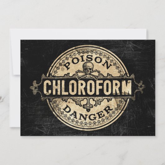 Chloroform Poison Label  Style Invitation Kaart (Voorkant)