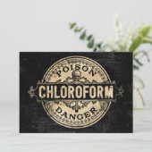 Chloroform Poison Label  Style Invitation Kaart (Staand voorkant)