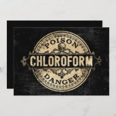 Chloroform Poison Label  Style Invitation Kaart (Voorkant / Achterkant)