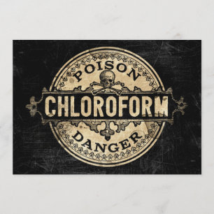 Chloroform Poison Label Style Invitation Kaart