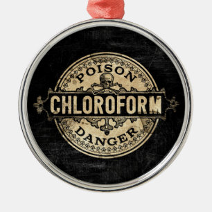 Chloroform  stijlgif label metalen ornament