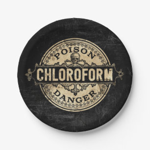 Chloroform stijlgif label papieren bordje