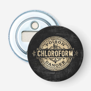 Chloroform Vintage Stijl Gif Label Button Flesopener