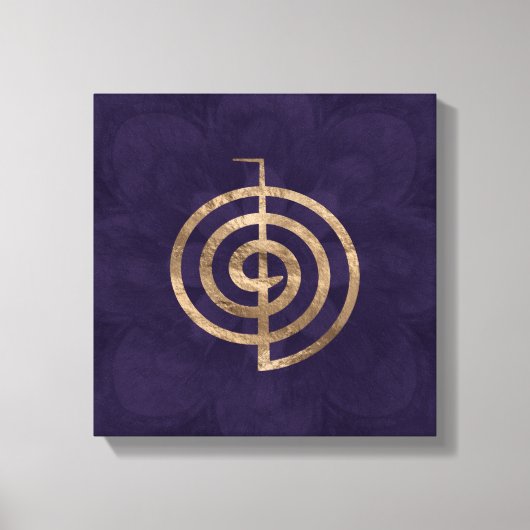 Cho Ku Rei - goud op paarse lotus Canvas Afdruk (Voorkant)