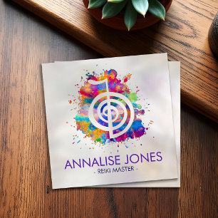 Cho ku Rei in kleurrijke splaatstin Vierkante Visitekaartje