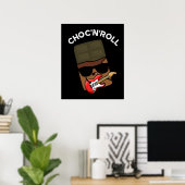 Choc and Roll Grappige Chocolade Pun Donker BG Poster (Thuiskantoor)