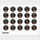 Choc and Roll Grappige Chocolade Pun Donker BG Ronde Sticker (Vel)