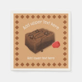 Choc Brownie Square en Raspberry - uw gebeurtenis  Servet (Voorkant)