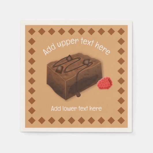 Choc Brownie Square en Raspberry - uw gebeurtenis  Servet (Voorkant)