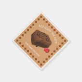 Choc Brownie Square en Raspberry - uw gebeurtenis  Servet (Hoek)