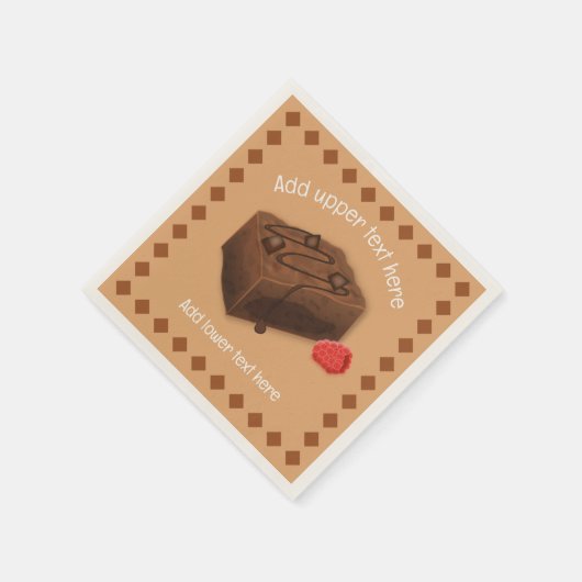 Choc Brownie Square en Raspberry - uw gebeurtenis  Servet (Hoek)