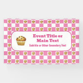 Choc-Chip Muffin Check Roze & Wit Custom Bake Spandoek (Horizontaal)