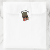 Choc en roll grappige chocolade woordspeling ronde sticker (Tas)