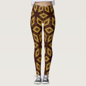 Choc Gold Root Chakra Motifs Leggings Psydefx ⇢ (Devant)