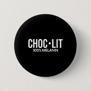 Choc Lit Melanin Chocolade Zwarte Geschiedenis Maa Ronde Button 5,7 Cm