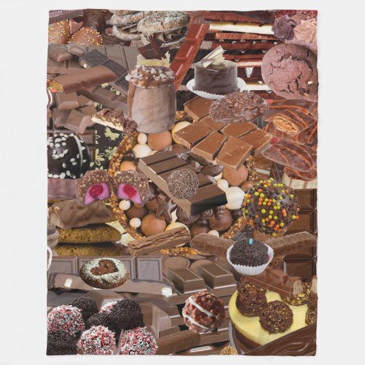 Chockablock chocolaatjes fleece deken (Voorkant)
