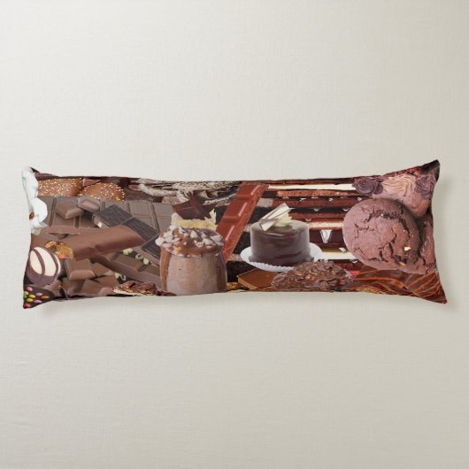 Chockablock chocolaatjes lichaamskussen (Achterkant)