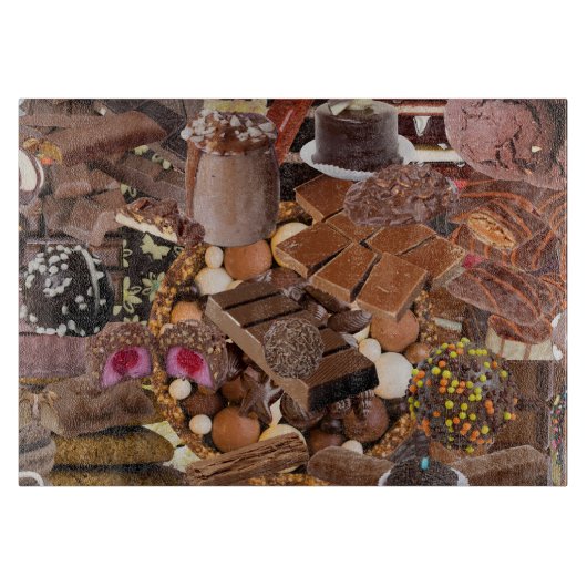 Chockablock chocolaatjes snijplank (Voorkant)