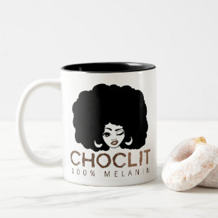 Choclit Black Woman Afro Tweekleurige Koffiemok