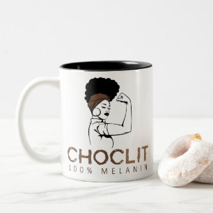 Choclit sterke zwarte vrouw tweekleurige koffiemok
